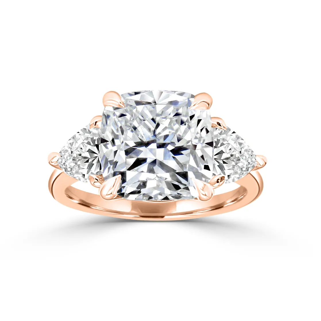 Rose Gold Impressive And Stunning Three Stone Engagement Ring