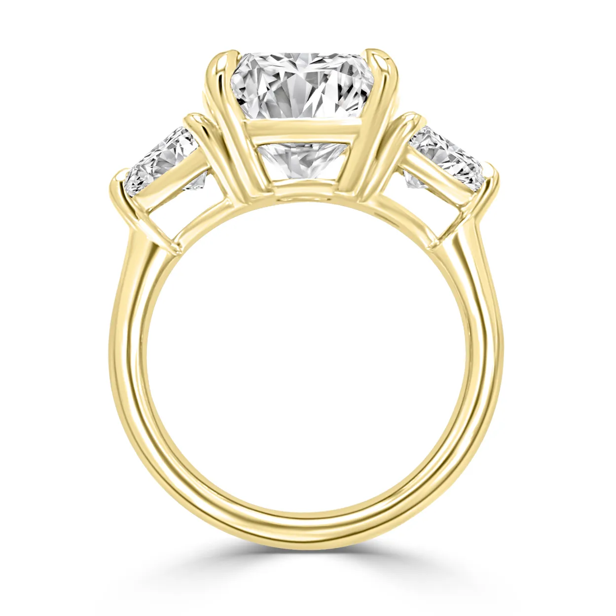 Yellow Gold Impressive And Stunning Three Stone Engagement Ring jewelry store near me