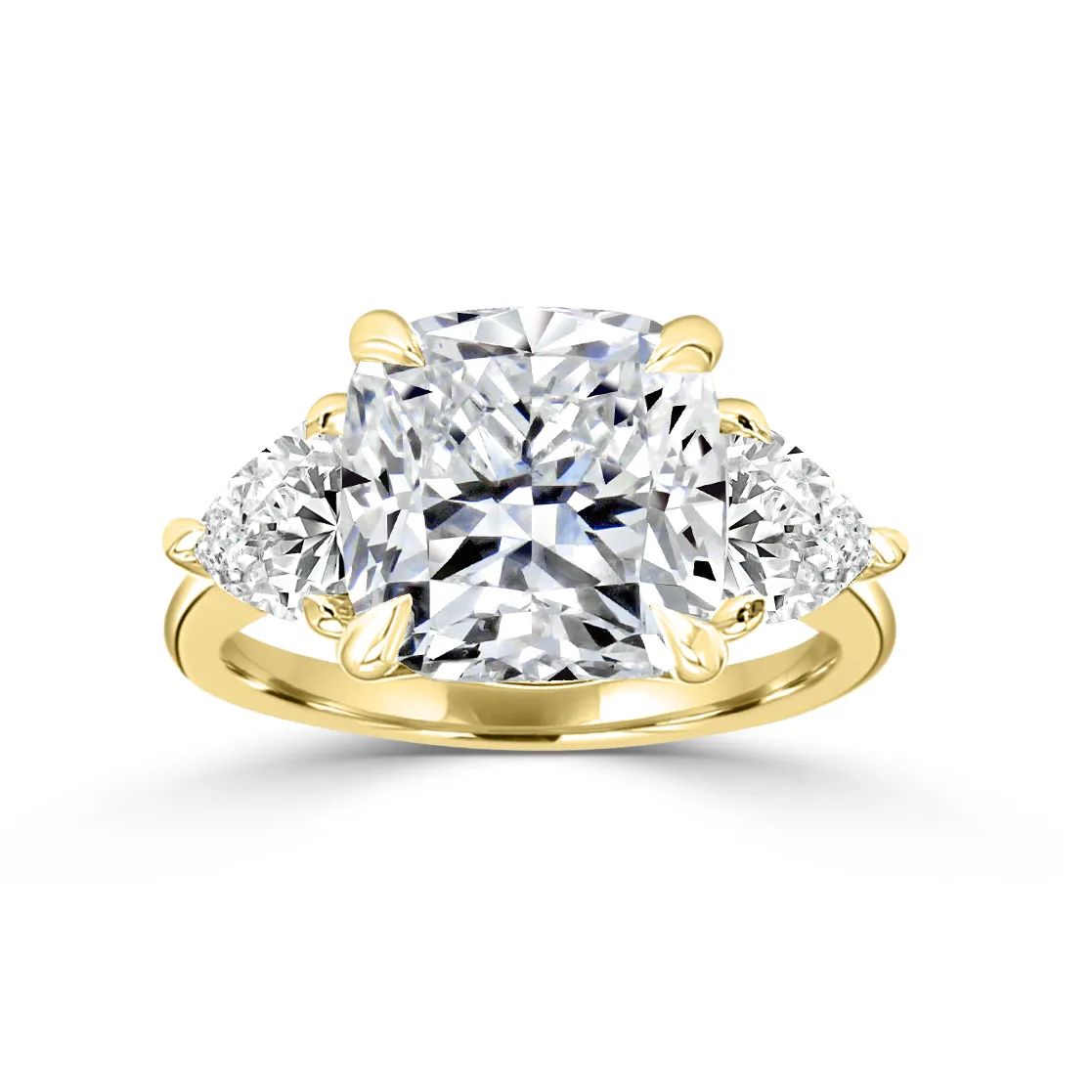 Yellow Gold Impressive And Stunning Three Stone Engagement Ring