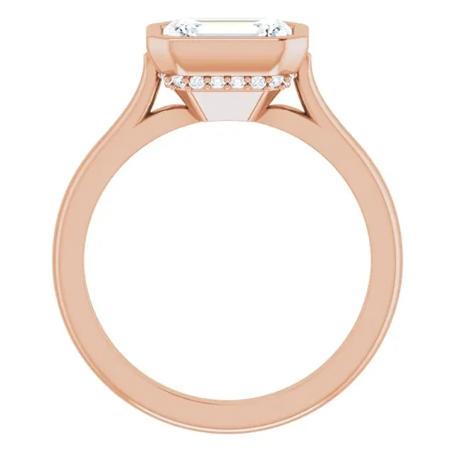 Rose Gold Unique and Modern High Polish Hidden Halo Engagement Ring jewelry store near me