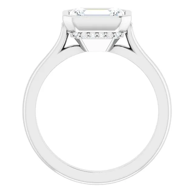 White Gold Unique and Modern High Polish Hidden Halo Engagement Ring jewelry store near me