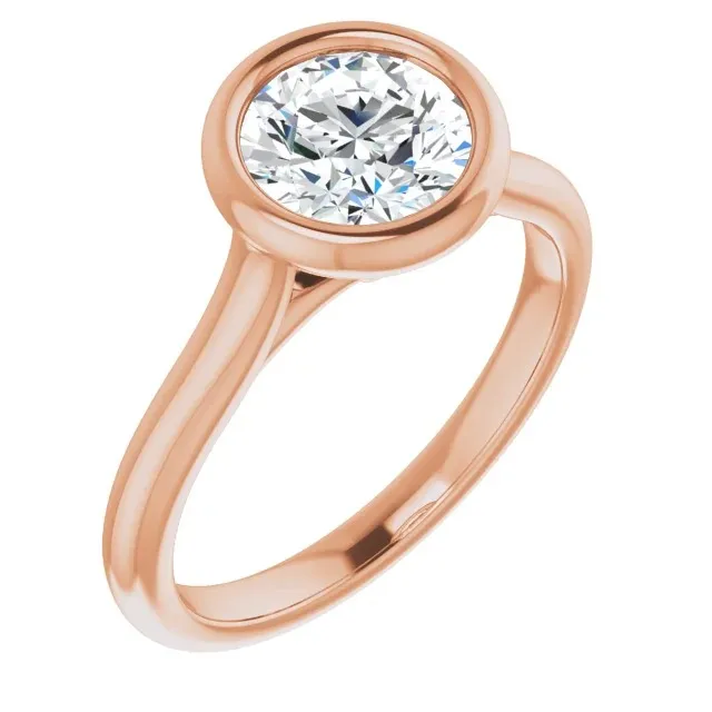 Rose Gold Modern and Minimal Sleek Engagement Ring jewelry store near me