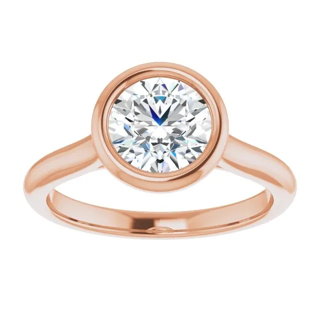 Rose Gold Modern and Minimal Sleek Engagement Ring