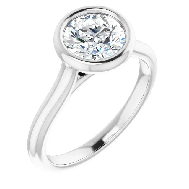 Platinum Modern and Minimal Sleek Engagement Ring jewelry store near me