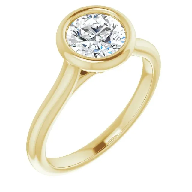 Yellow Gold Modern and Minimal Sleek Engagement Ring jewelry store near me