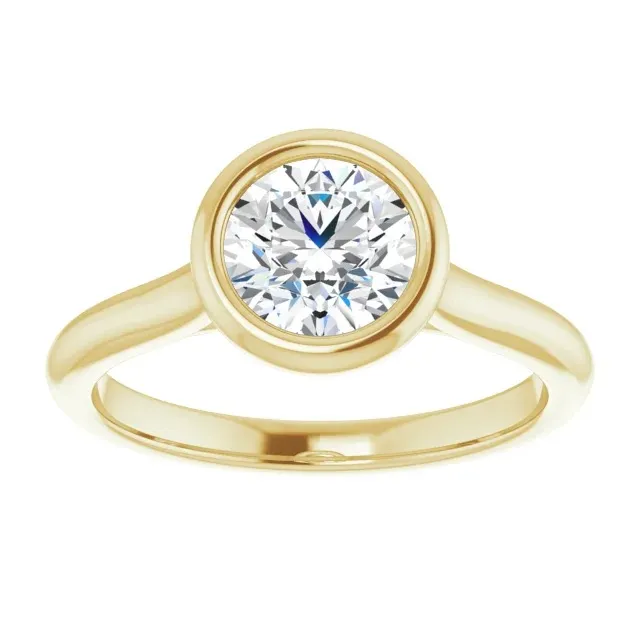 Yellow Gold Modern and Minimal Sleek Engagement Ring