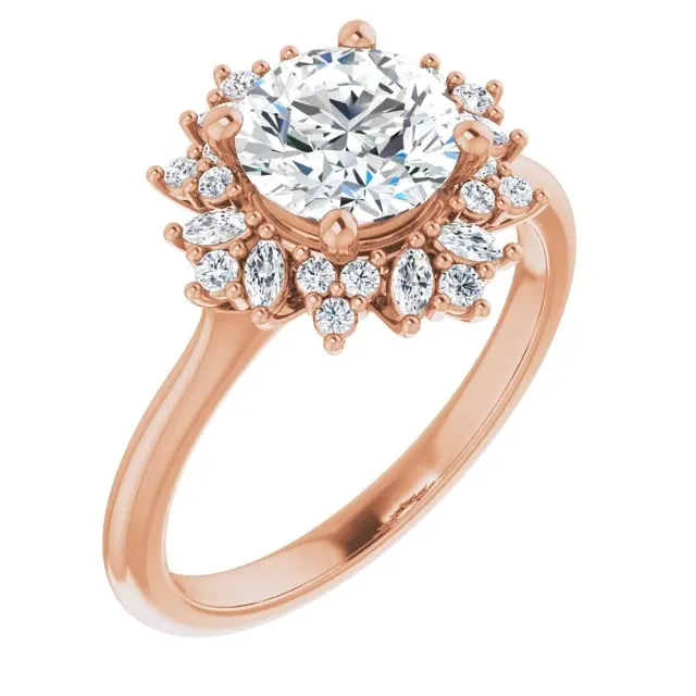 Rose Gold Stunningly Beautiful and Sparking Diamond Engagement Ring jewelry Wabash avenue