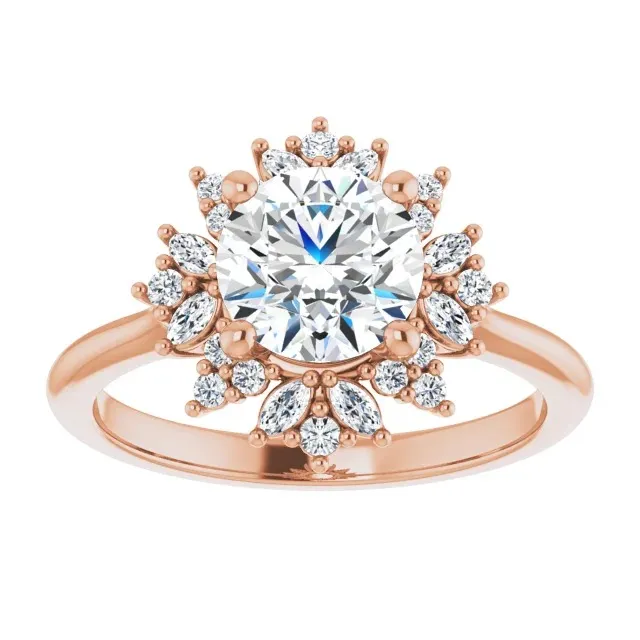 Rose Gold Stunningly Beautiful and Sparking Diamond Engagement Ring