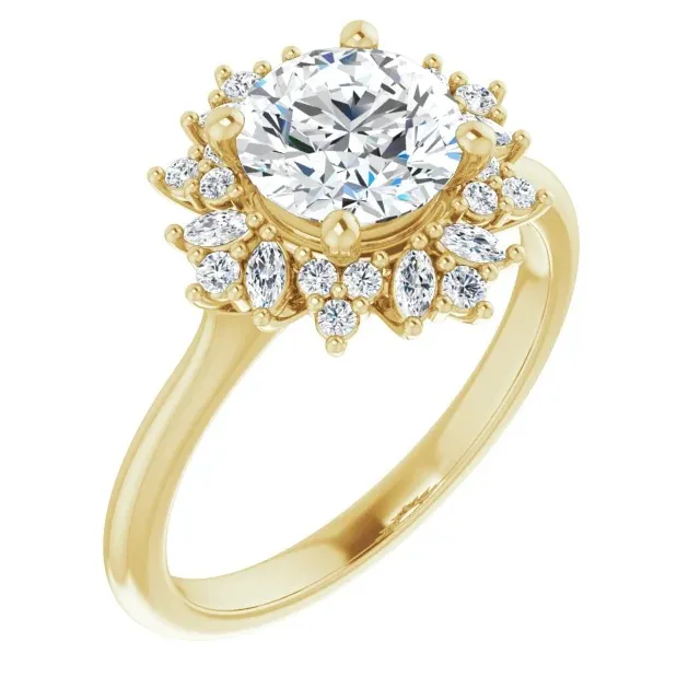 Yellow Gold Stunningly Beautiful and Sparking Diamond Engagement Ring jewelry Wabash avenue