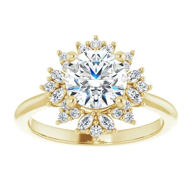 Yellow Gold Stunningly Beautiful and Sparking Diamond Engagement Ring