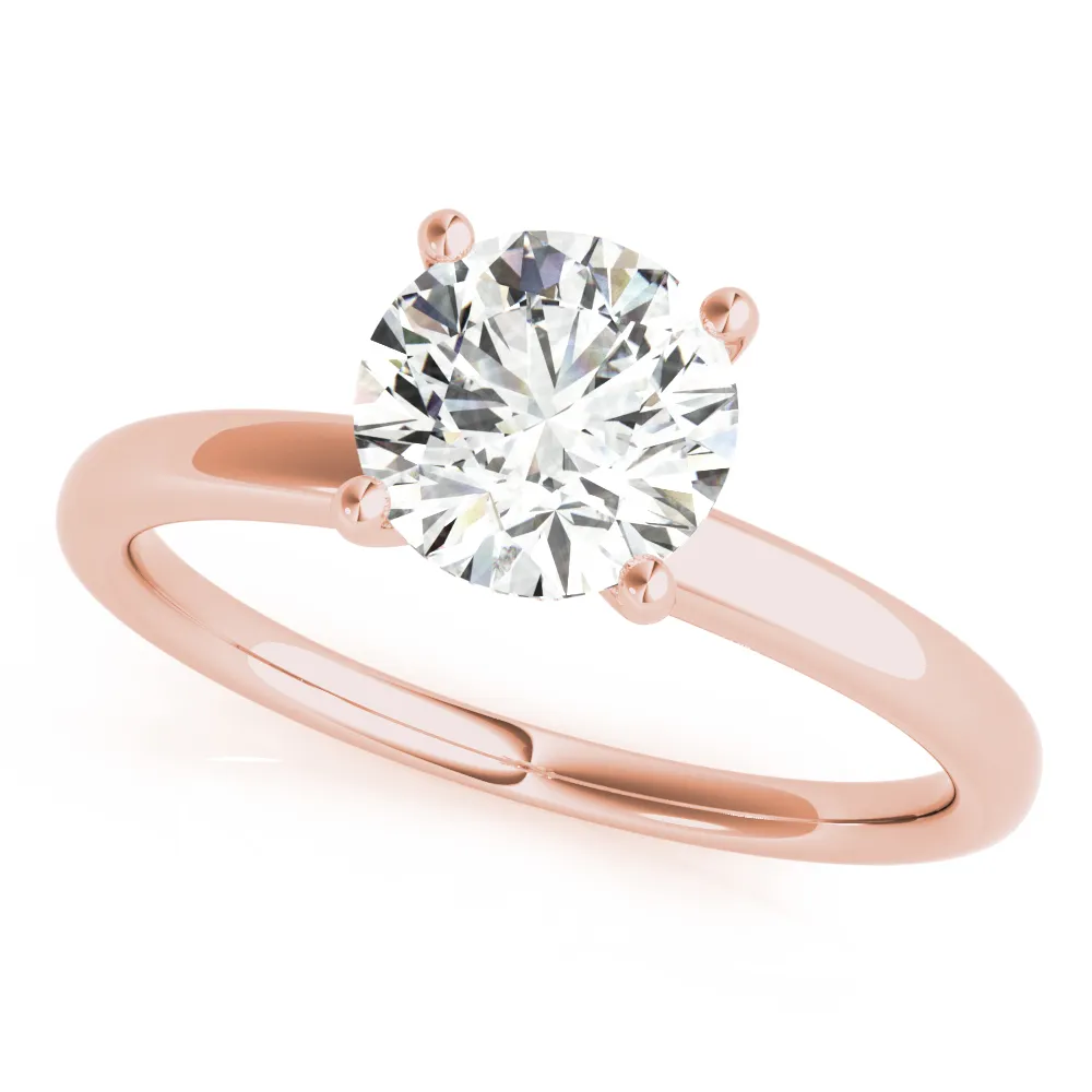 Rose Gold Popular Solitaire with Pave Set Diamond Collar Ring jewelry store near me