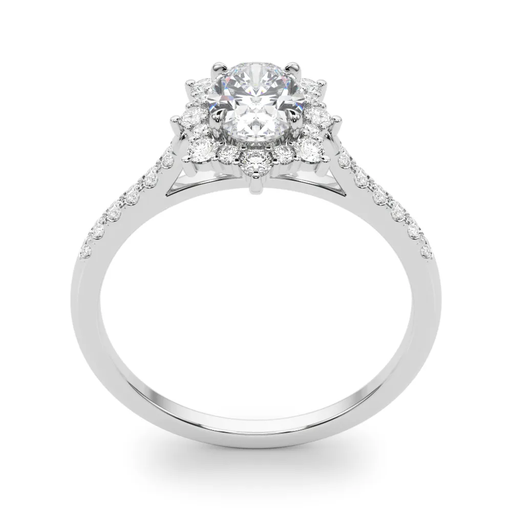 Platinum Uniquely shaped Halo Diamond Engagement Ring jewelry windy city