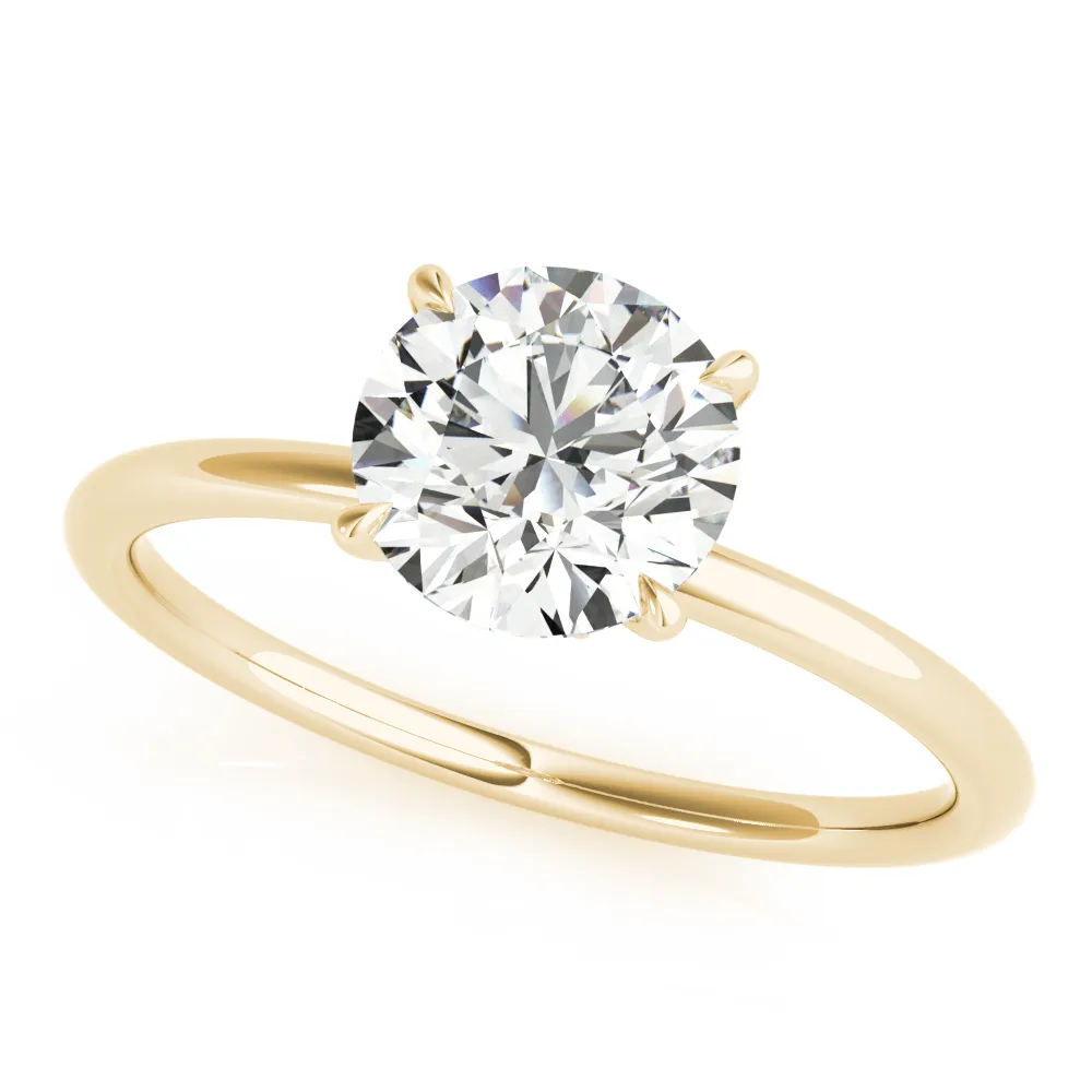 Yellow Gold Unique Diamond Studded Hidden Halo Engagement Ring jewelry Wabash avenue