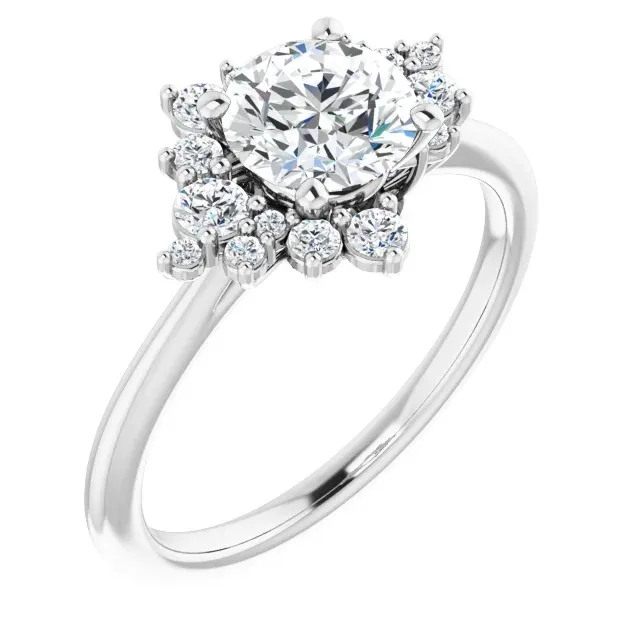 White Gold Beautiful and Unique Asymmetric Diamond Ring jewelry Wabash avenue