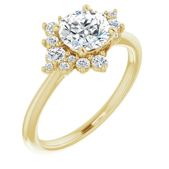 Yellow Gold Beautiful and Unique Asymmetric Diamond Ring jewelry Wabash avenue