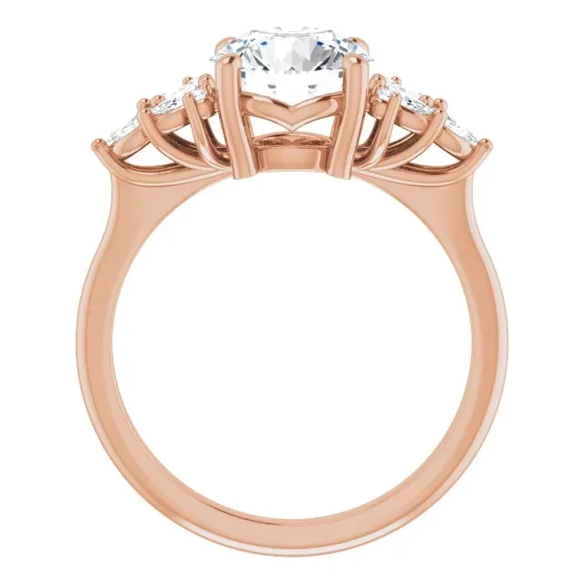 Rose Gold Beautiful and Graceful Side Stone Engagement Ring jewelry store near me