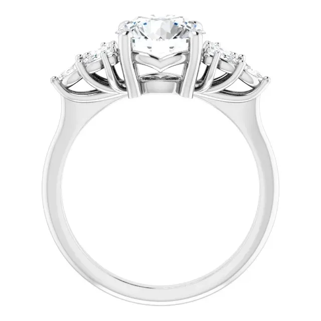 Platinum Beautiful and Graceful Side Stone Engagement Ring jewelry store near me