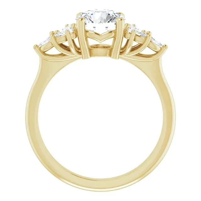 Yellow Gold Beautiful and Graceful Side Stone Engagement Ring jewelry store near me