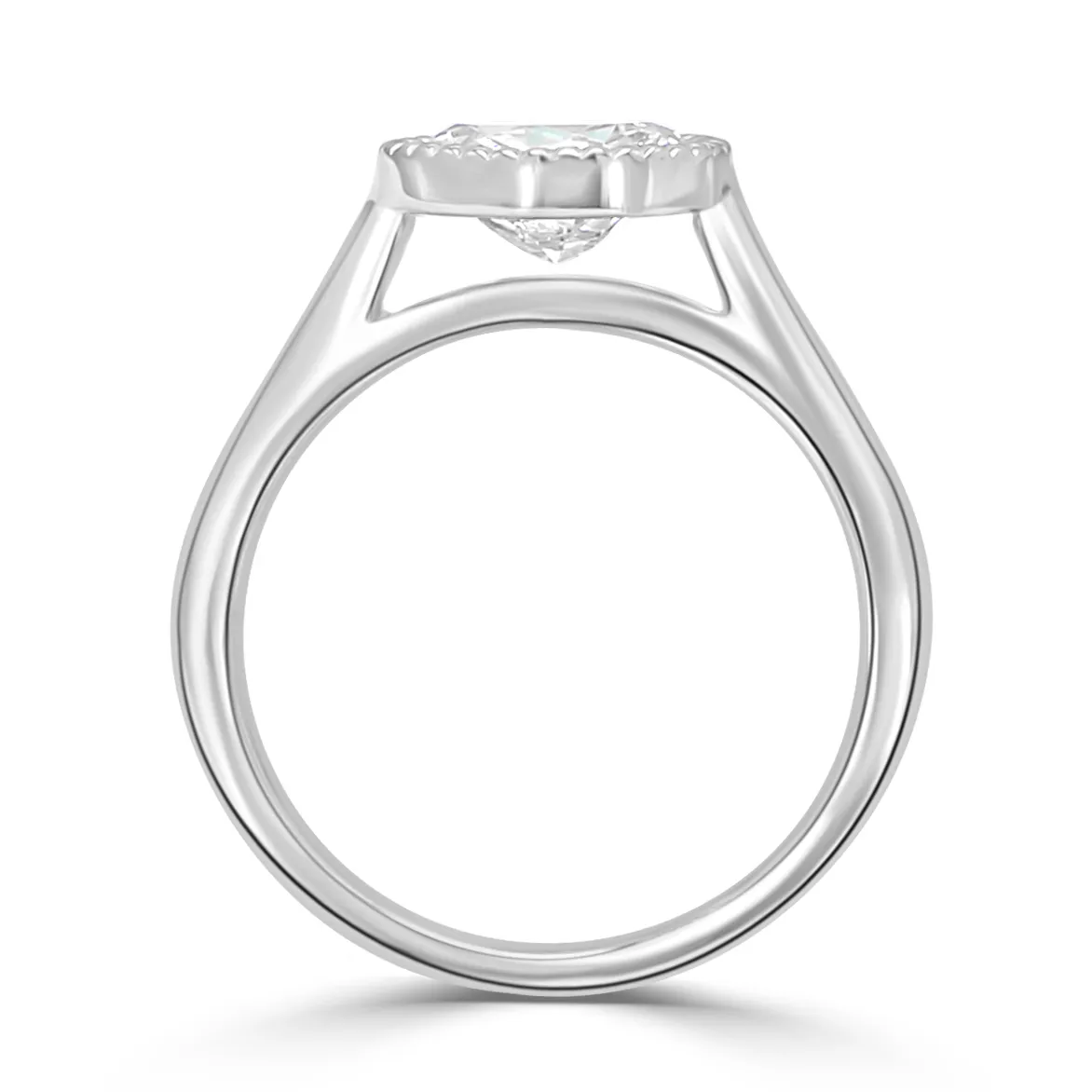 White Gold Modern and Magical Milgrain Detail Bezel Set Engagement Ring jewelry store near me