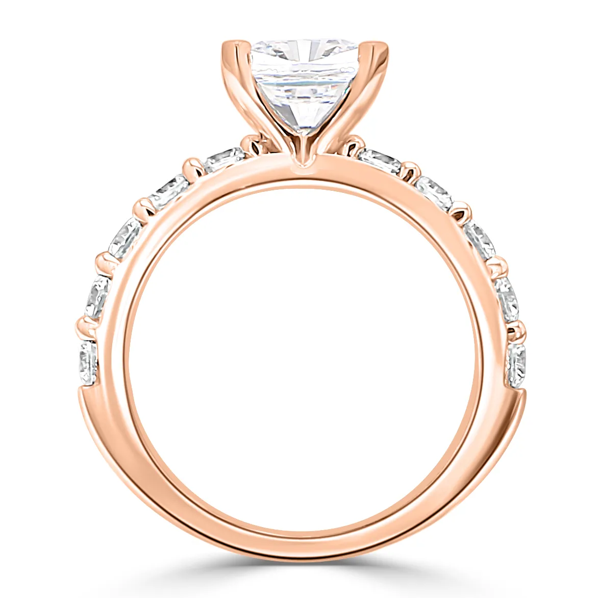 Rose Gold Truly Luxe and Glamorous Side Stone Engagement Ring jewelry store near me