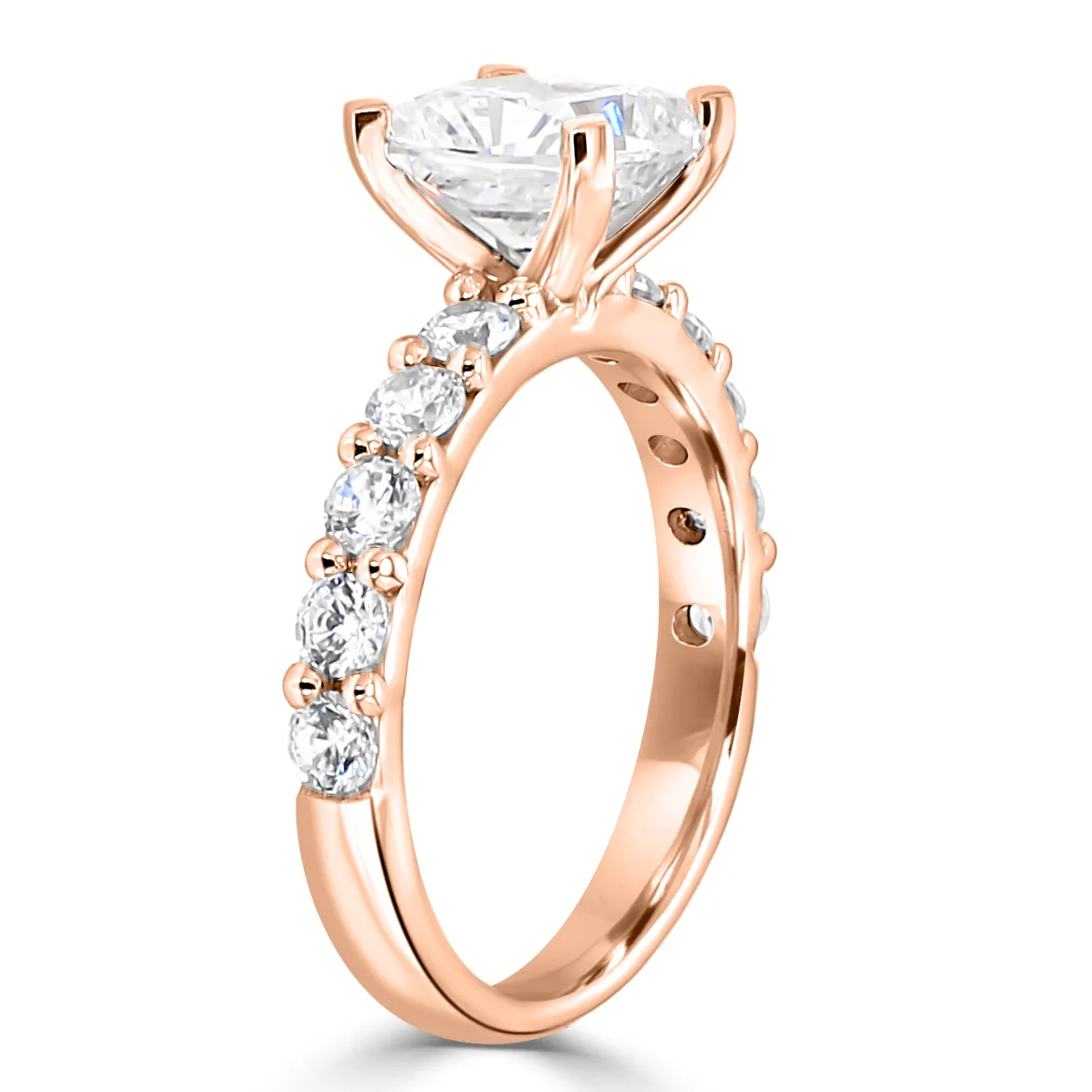 Rose Gold Truly Luxe and Glamorous Side Stone Engagement Ring jewelry Wabash avenue