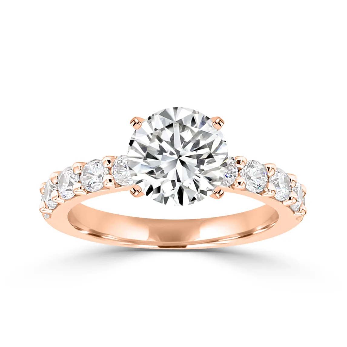 Rose Gold Truly Luxe and Glamorous Side Stone Engagement Ring