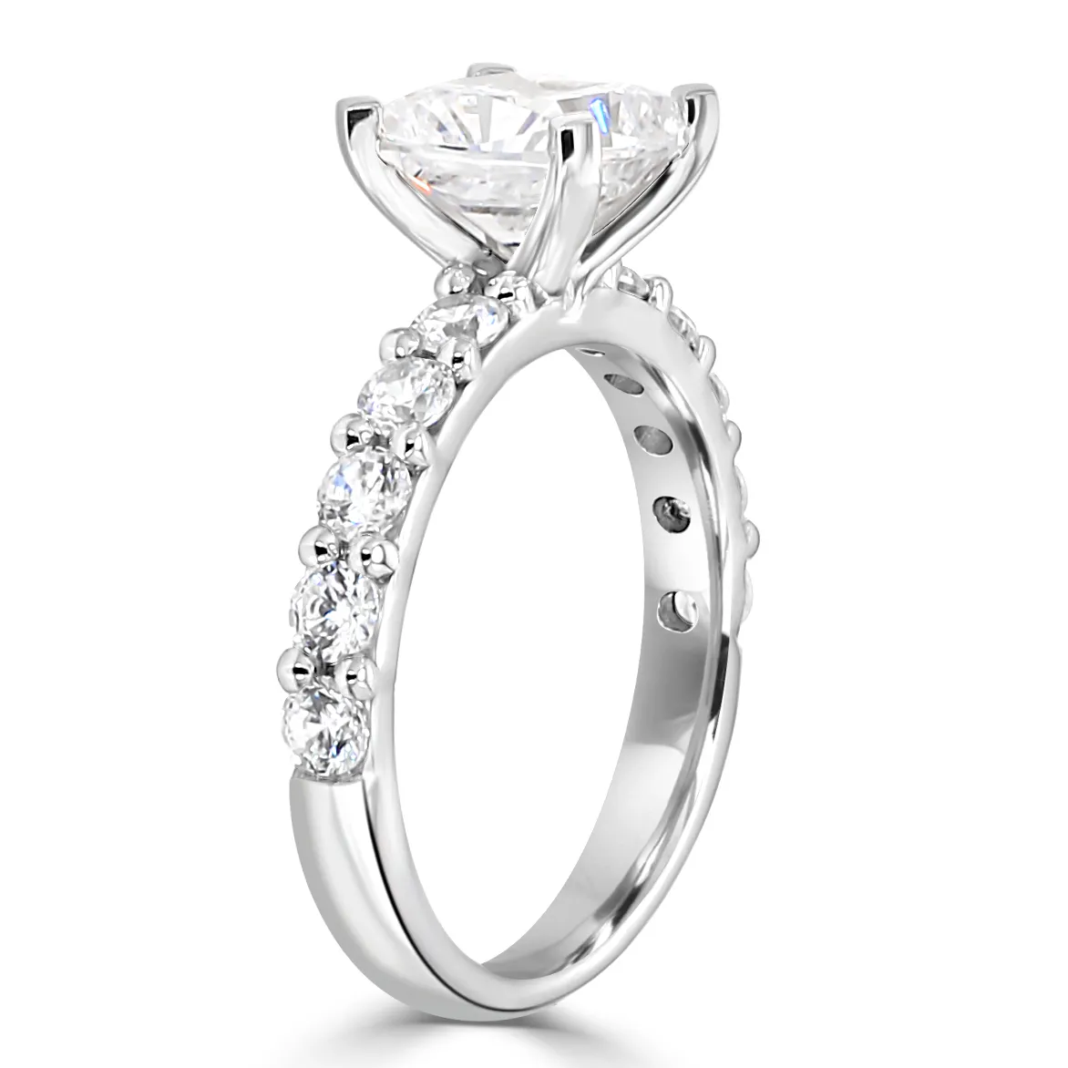 Platinum Truly Luxe and Glamorous Side Stone Engagement Ring jewelry Wabash avenue