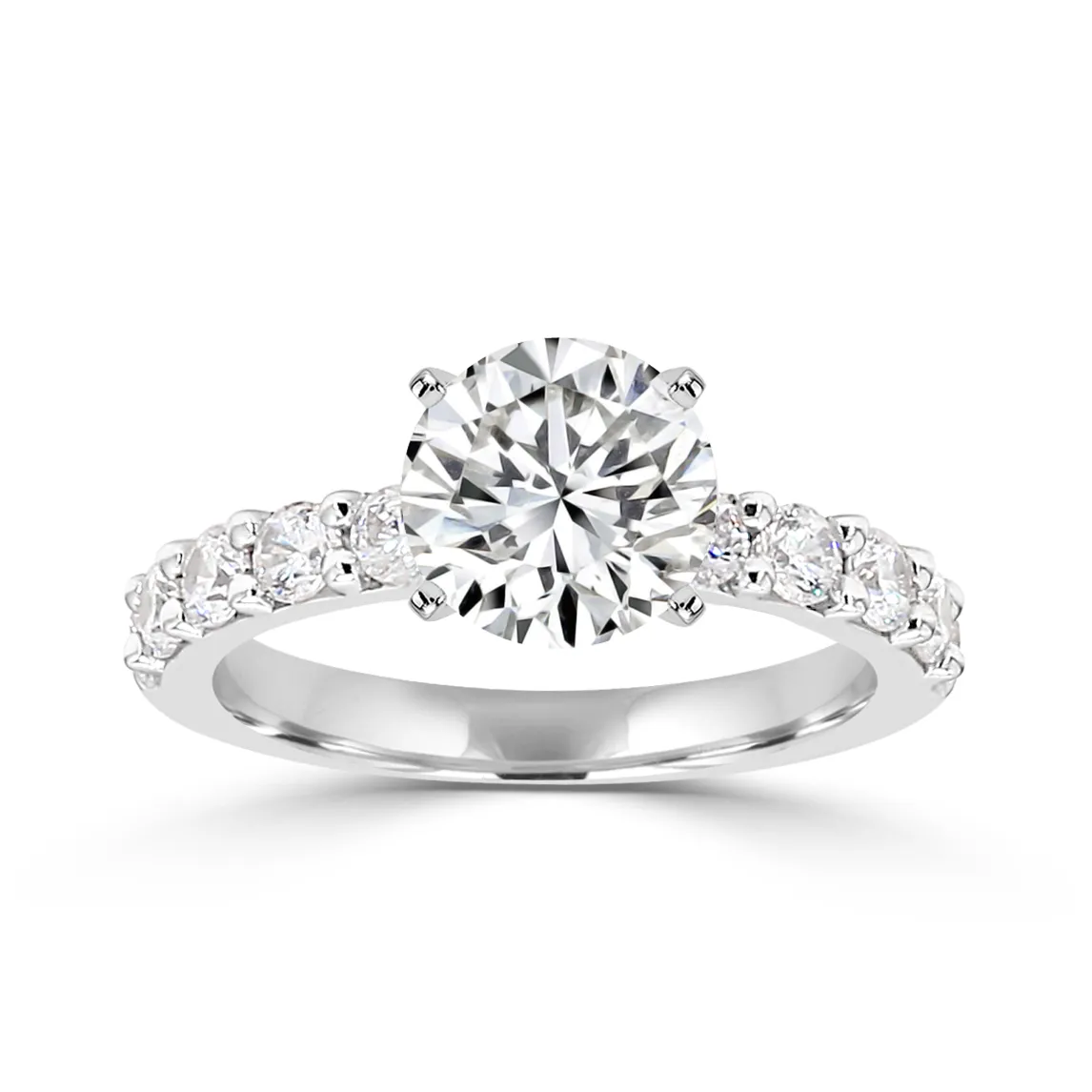 White Gold Truly Luxe and Glamorous Side Stone Engagement Ring