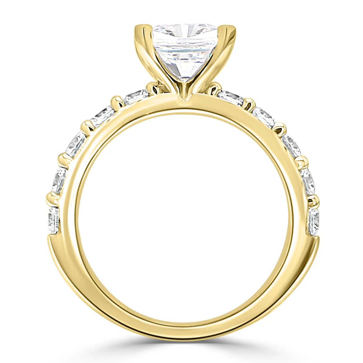 Yellow Gold Truly Luxe and Glamorous Side Stone Engagement Ring jewelry store near me