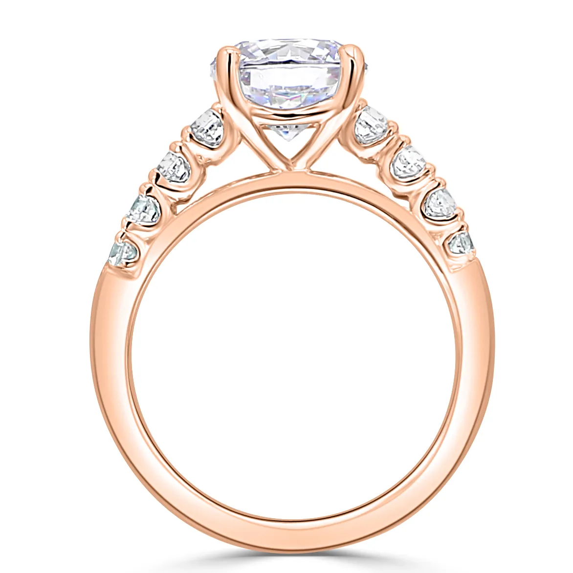 Rose Gold Beautiful and Glamorous Side Stone Diamond Engagement Ring jewelry store near me