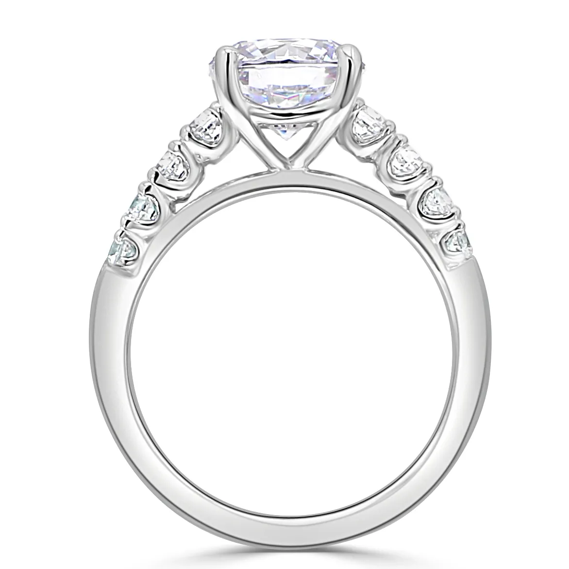 Platinum Beautiful and Glamorous Side Stone Diamond Engagement Ring jewelry store near me