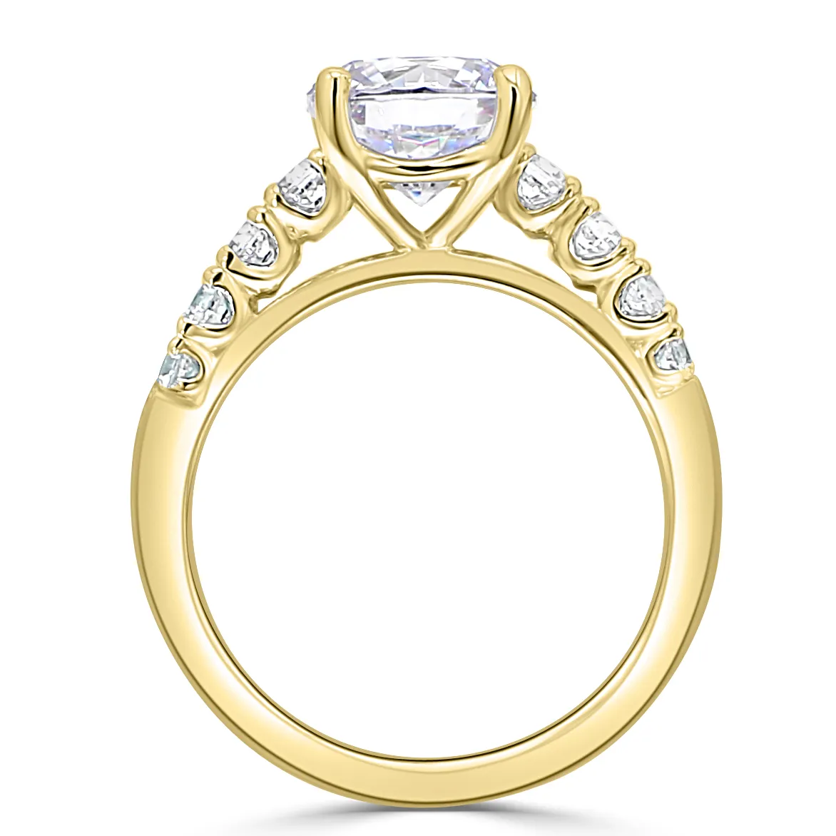 Yellow Gold Beautiful and Glamorous Side Stone Diamond Engagement Ring jewelry store near me