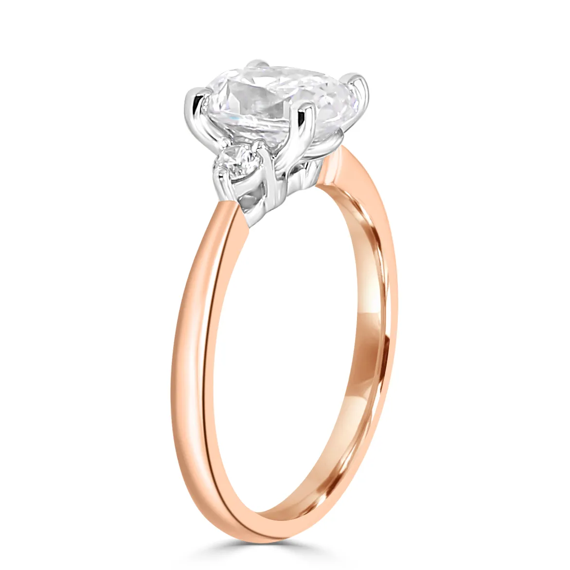 Rose Gold Classic Three Stone Ring jewelry Wabash avenue