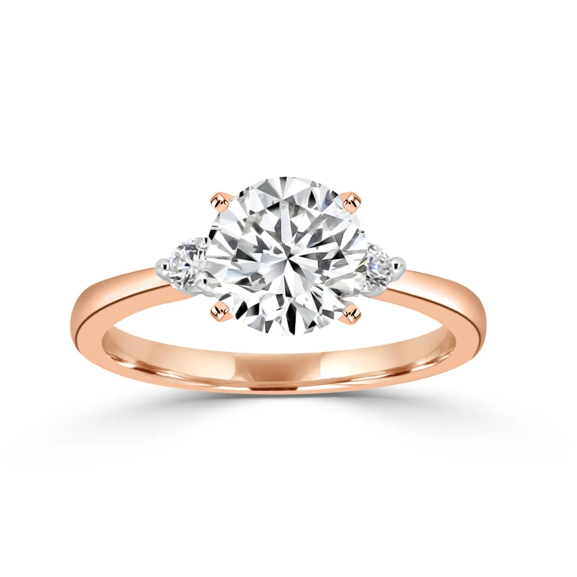 Rose Gold Classic Three Stone Ring