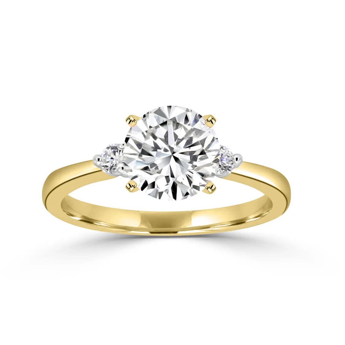 Yellow Gold Classic Three Stone Ring