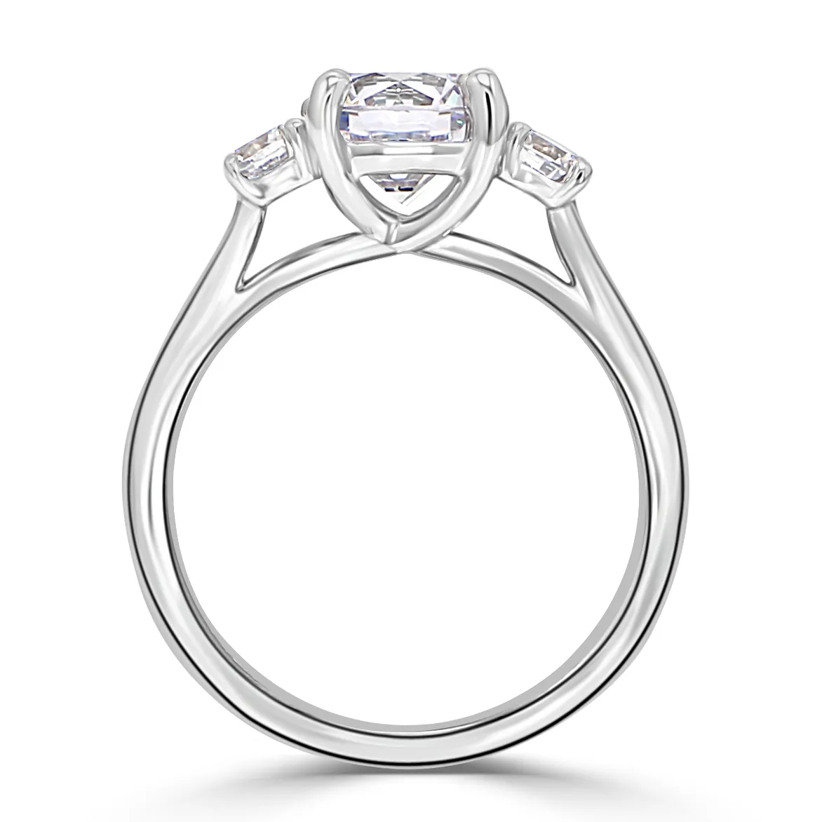 White Gold Classic Trellis Three Stone Engagement Ring jewelry store near me