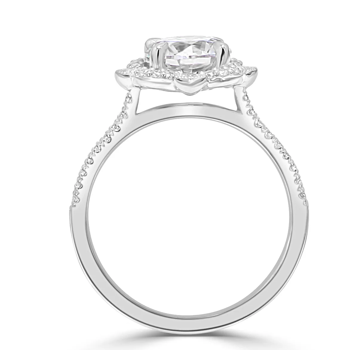 White GoldVintage Meets Modern Unique Halo Engagement Ring jewelry store near me