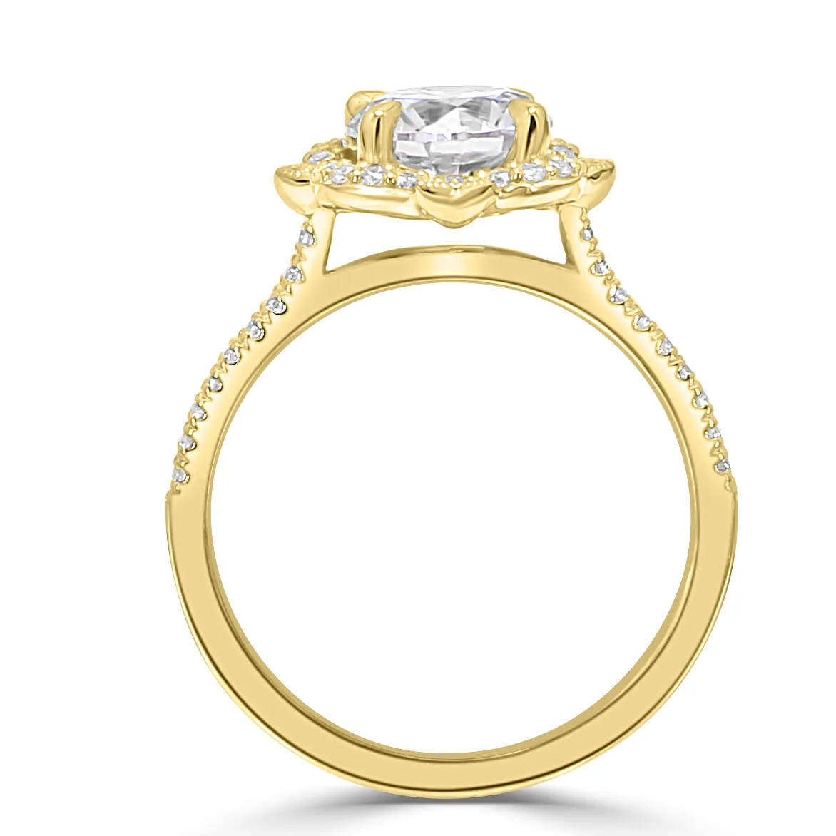Yellow Gold Vintage Meets Modern Unique Halo Engagement Ring jewelry store near me