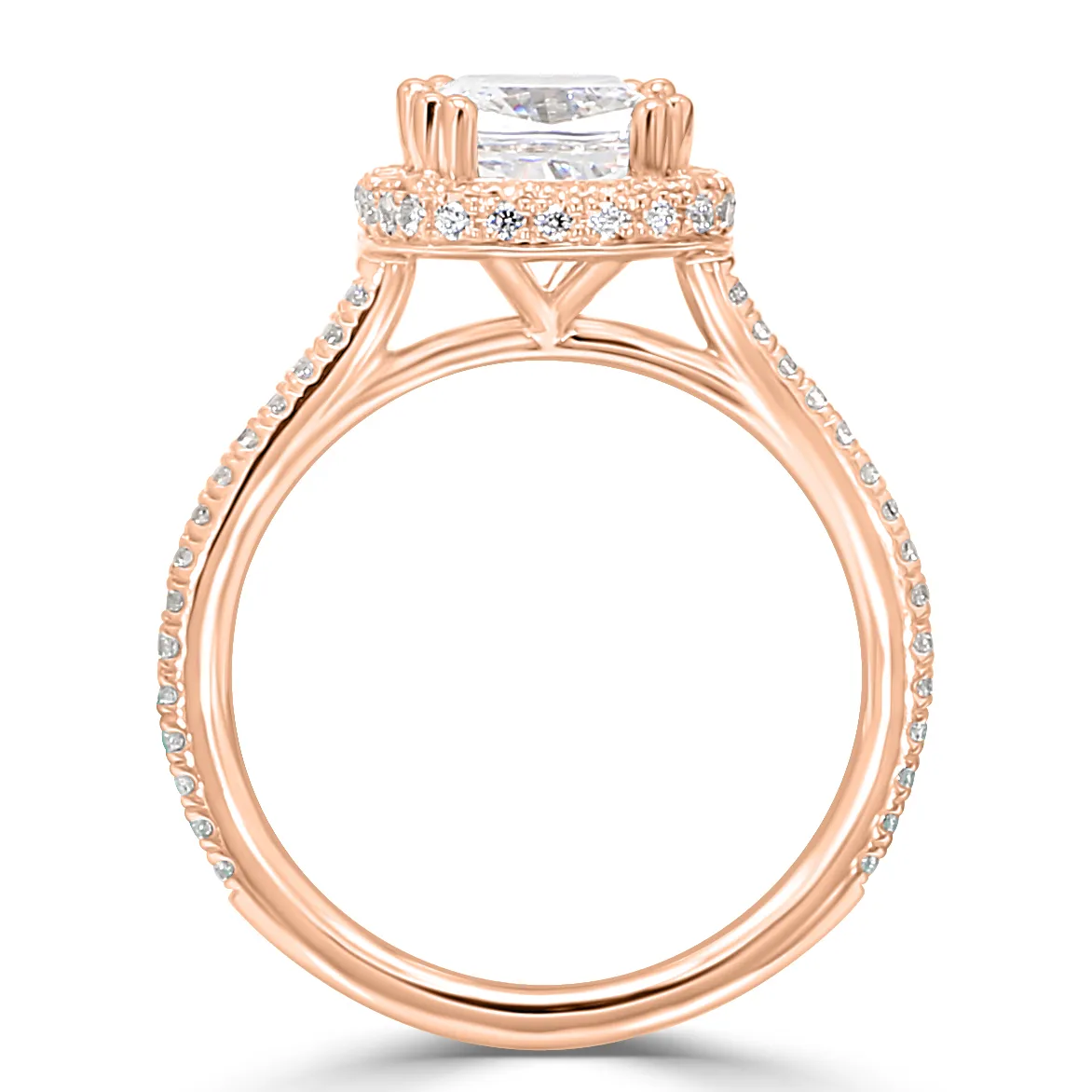 Rose Gold Elegant French Pave Set Diamond Ring jewelry store near me