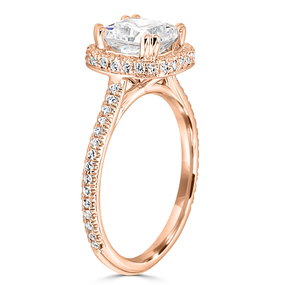 Rose Gold Elegant French Pave Set Diamond Ring jewelry Wabash avenue