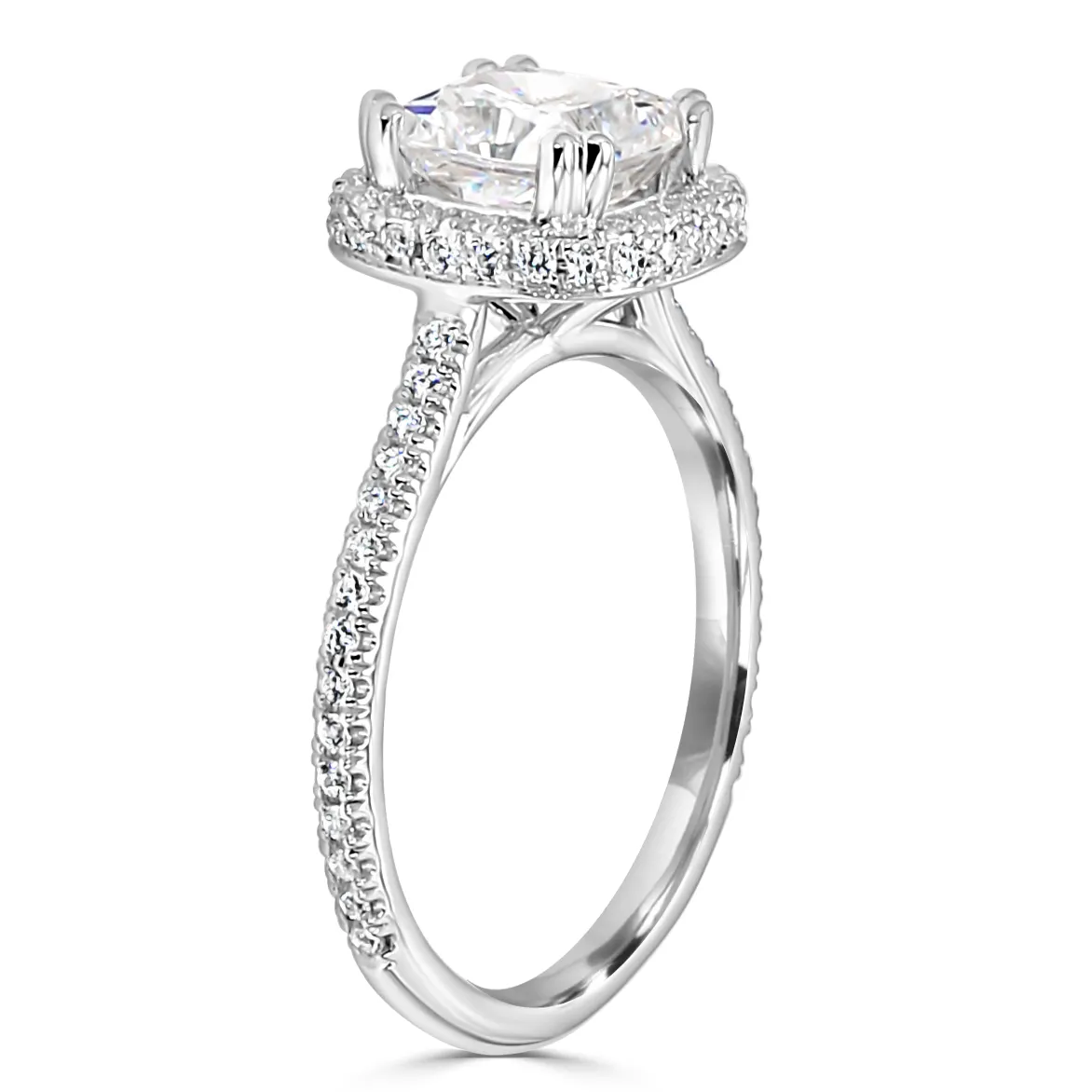 Platinum Elegant French Pave Set Diamond Ring jewelry Wabash avenue