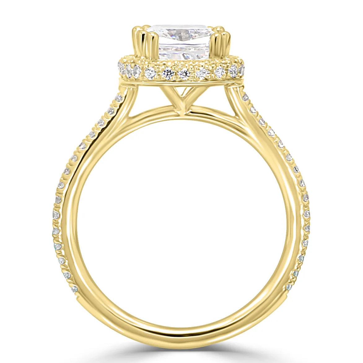 Yellow Gold Elegant French Pave Set Diamond Ring jewelry store near me