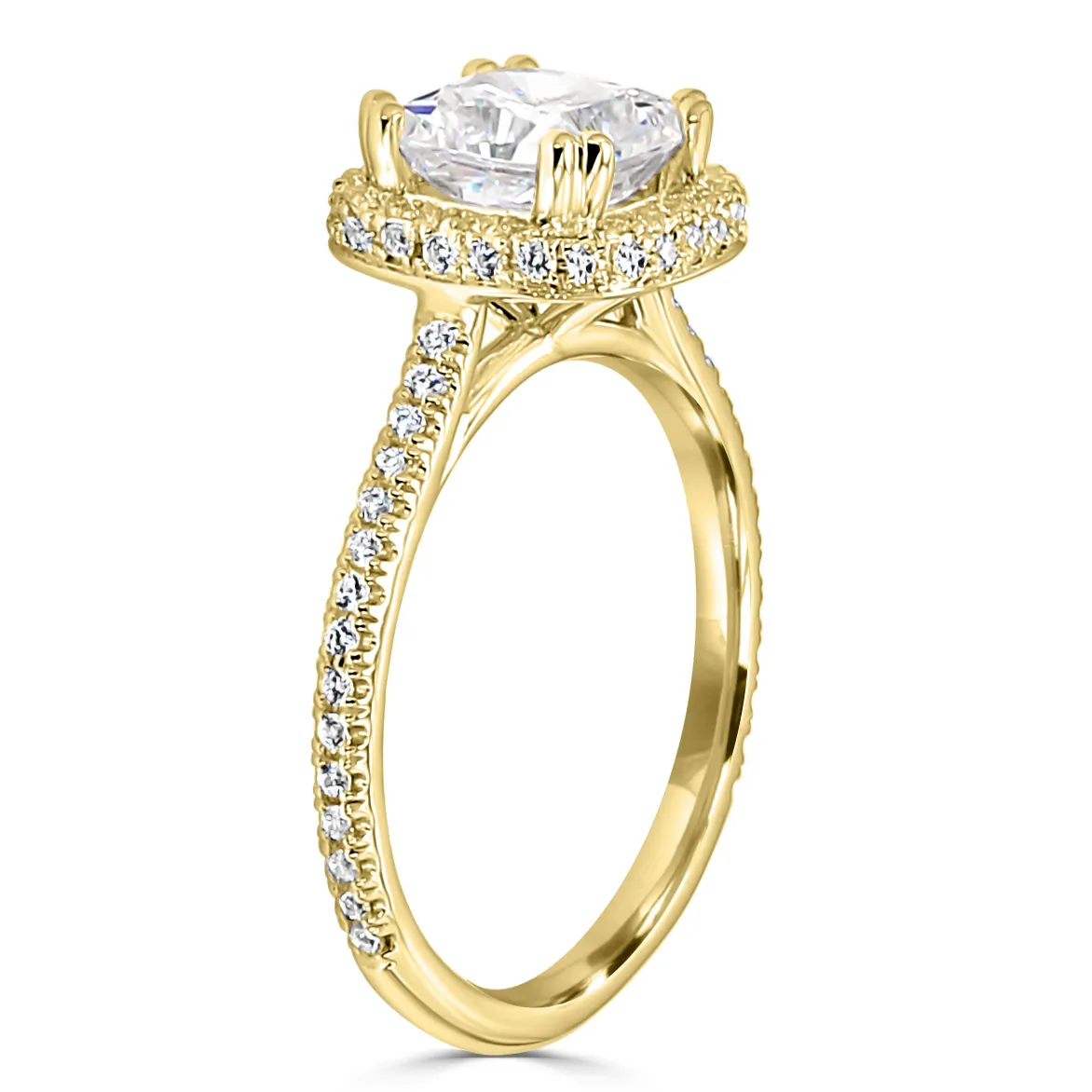 Yellow Gold Elegant French Pave Set Diamond Ring jewelry Wabash avenue