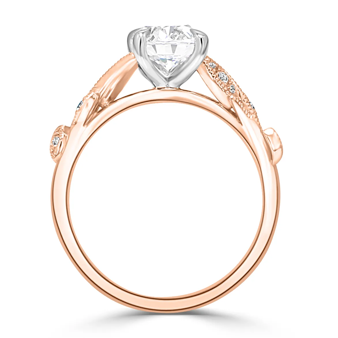 Rose Gold Romantic and Unique Two Tone Engagement Ring jewelry store near me