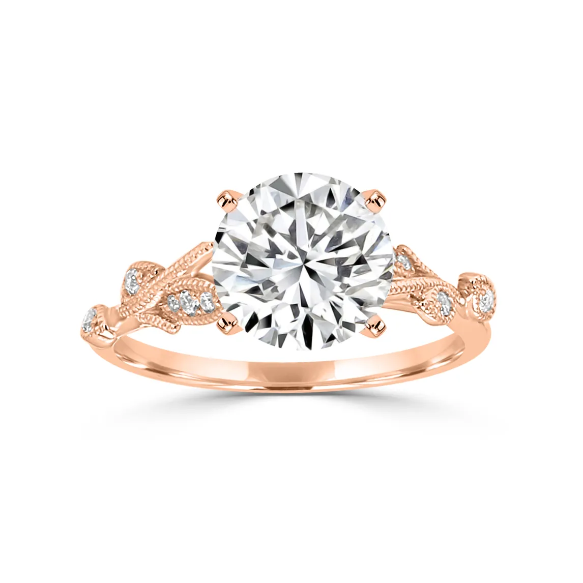 Rose Gold Romantic and Unique Two Tone Engagement Ring