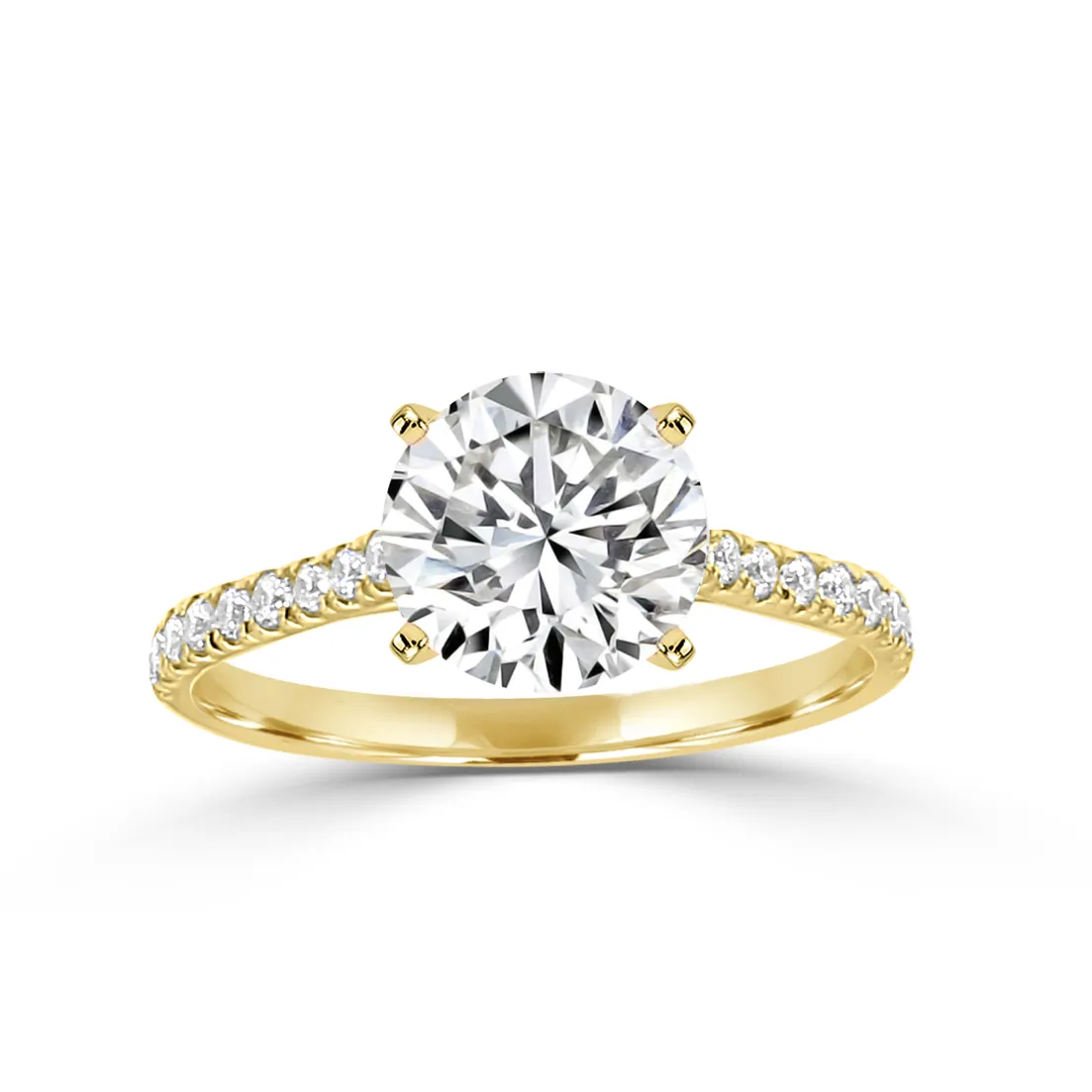 Yellow Gold Beautiful and Unique Two Tone Hidden Halo Engagement Ring