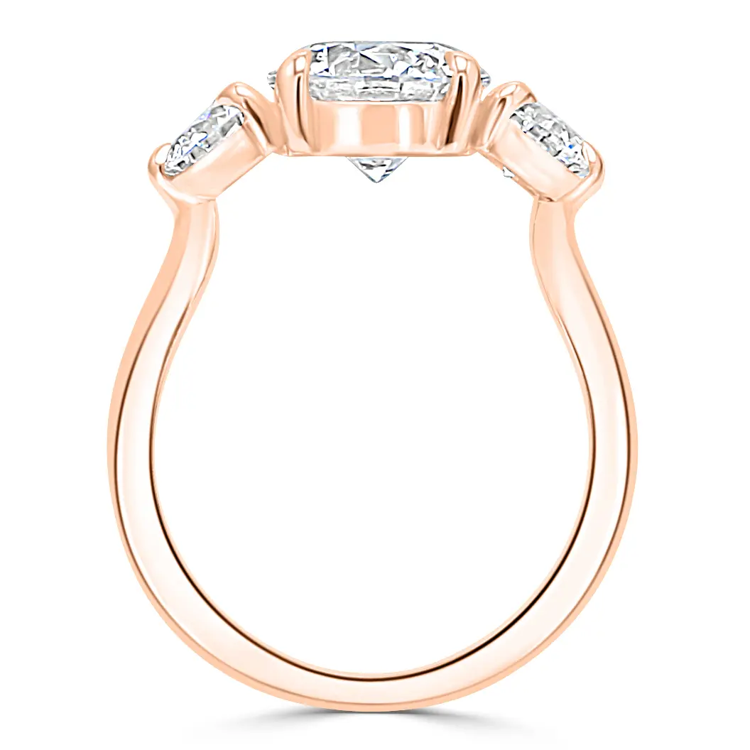 Rose Gold 3-Stone Floating Profile Engagement Ring jewelry store near me