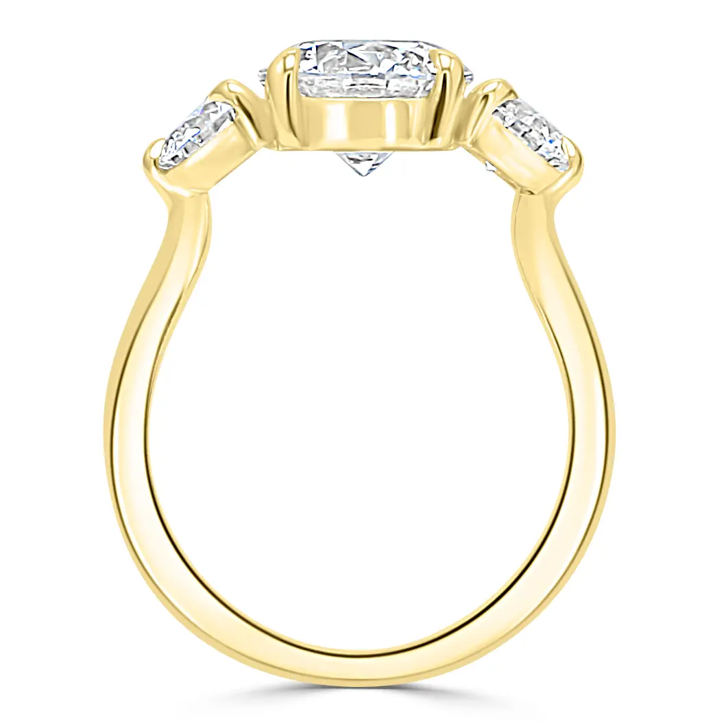 Yellow Gold 3-Stone Floating Profile Engagement Ring jewelry store near me