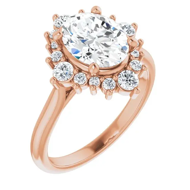 Rose Gold Unique and Elegant Three Prong Engagement Ring jewelry Wabash avenue