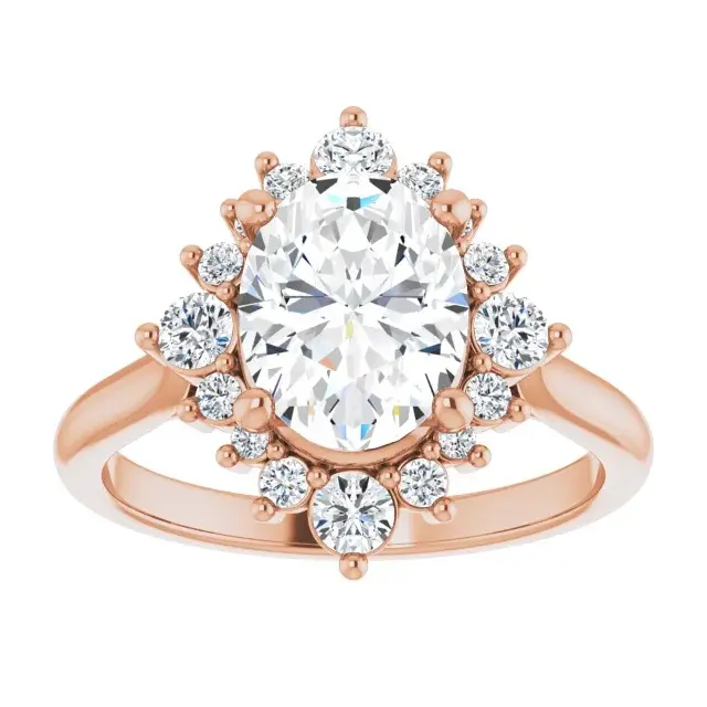 Rose Gold Unique and Elegant Three Prong Engagement Ring